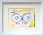 SUELI, Coruja - Tecnica mista e colagem - 14x18 cm - ACID
