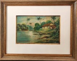 CLODOMIRO AMAZONAS, Paisagem com casa - Oleo sobre tela - 15x21 cm - ACIE
