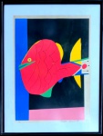 ALDEMIR MARTINS, Peixe - Gravura numerada - 70x50 cm - ACID (A arrecadação desta gravura será destinada ao GRAAC.)