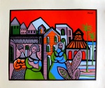 RENOT, Senhoras na praça - Gravura 53/200 - 42x50 cm - ACID e CHAPA