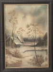 Sem Assinatura - Paisagem - Óleo sobre tela - 60x39 cm (precisa pequenos reparos)
