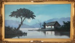 R. REYNOLDS, Paisagem - Oleo sobre tela - 50x95 cm - ACIE