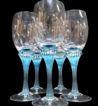 STRAUSS  - Exuberante conjunto de Taças para Vinho Tinto em Cristal Strauss marcado na base, com has