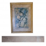 RAPOPORT -Serigrafia,  131/170 - Intitulado  O  Músico ao  centro, acid e datado  93, apresenta manchas, Alexandre Rapoport (Rio de Janeiro, RJ, 1929), mais conhecido como Rapoport, é um pintor surrealista, arquiteto, desenhista, gravador e professor brasileiro. Sua obra é marcada pelo uso de personagens desfocados, como que em movimento, utilizando instrumentos musicais 40 x 57 cm.