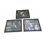 Três poster em preto e branco, Gigantes do Jazz, 21 x 38 cm.