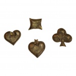 Quatro pequenos cinzeiros em cobre, 4 x4 cm. (média)