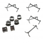 Seis porta guardanapos e 7 descansos para talheres em inox.