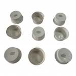 Nove ramequins em porcelana francesa Limoges, marcados na base, 7 x 3, 5 cm.