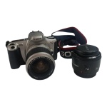 Máquina fotográfica Canon analógica EOS 300 58mm e lente 50mm em seus cases originais.