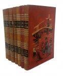 Parte de coleção de livros O MUNDO DA CRIANÇA, contendo 7 exemplares, edição de 1954 em português com capa de couro vermelha, contendo 200 paginas fartamente adornadas em cores. Mede 18 x 25,5cm.