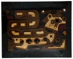 Antiga obra em placa de cobre e proteção de madeira, apresenta assinatura F. BARREIROS. Mede 40 x 50cm.