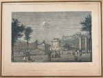 Antiga litogravura por  Wm. (William) Theremin, litografia por Loenelot lith. representando O Chafariz do Campo  Rio de Janeiro (1835)De rara beleza que retrata o Chafariz do Campo de Santana, no Rio de Janeiro, em 1835.A cena mostra o movimento cotidiano da cidade imperial, com personagens circulando pela praça, o chafariz central em destaque e construções coloniais ao fundo. Ao longe, é possível identificar a colina com edificações históricas, compondo um panorama vibrante do Rio de Janeiro no século XIX.Na base, inscrições em português e francês:O Chafariz do Campo  tomado da Igreja de S. Anna e Fontaine du Campo  depuis lÉglise de Ste. Anne, evidenciando o caráter bilíngue da publicação para colecionadores e viajantes da época.Estado de Conservação:Papel com pátina e pequenos pontos de oxidação (foxing), sinais naturais do tempo.Proveniência / Relevância: Peça de interesse para colecionadores de arte brasileira, gravuras antigas e admiradores da história do Rio de Janeiro.Medida total 36 x 44 cmcim paspatur.