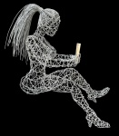 HUMBERTO DE CASTRO  A escultura "a Leitora" revela toda a poesia que permeia a série Fragilidade Bruta do artista Humberto de Castro. Construída em arame de aço cuidadosamente entrelaçado, a peça forma uma figura feminina etérea, em momento de introspecção enquanto segura um livro. A leveza visual do vazio contrasta com a força do material industrial, traduzindo o diálogo entre delicadeza e vigor que caracteriza a produção do artista.Com linhas fluidas e desenho aéreo, esta obra transforma o aço em gesto e movimento, celebrando a leitura como ato de contemplação e liberdade. Uma obra de presença marcante, ideal para colecionadores que buscam a união de técnica contemporânea e sensibilidade poética.Série Fragilidade BrutaTítulo: A LeitoraTécnica: Escultura em arame de açoDimensões: 1,40 cm x 97 cm.