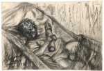 SUZANA LEVY (Rio 1937 / idem 2023) -Obra em carvão sobre papel, representando figura infantil deitada, traços expressivos e sombreados. Assinado por Suzana Levy no canto inferior esquerdo e datado de 1987. Mede 34 x 49 cm.