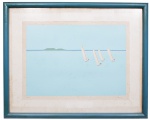 R. Miranda (Ronaldo Miranda - ( RJ 1939 ) - " Marinha com barcos " - serigrafia tiragem 61/100 assinada a punho pelo artista - c.i.d - med. 48x65 cm e com moldura - med. 70x87 cm (paspatu e papel com manchas do tempo) - os correios cobram uma taxa extra nas peças que excedem os 70 cm
