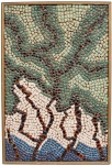 Evangelina Catão - intitulado " Bosque " - mosaico de cerâmicas colado sobre madeira - autentificado, intitulado e localizado Rio de Janeiro - Brasil no verso - med. 59x40 cm e com moldura 62x42 cm