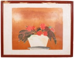 Assinatura ilegível - Natureza Morta - vaso com flores - litogravura tiragem 50/80 - intitulada - assinada no c.i.d (papel com manchas do tempo e moldura com cupim precisando ser trocada) - med. 60x80 cm e com moldura - med. 65x85 cm - os correios cobram uma taxa extra nas peças que excedem os 70 cm