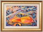 Rubens Gerchman (Rio de Janeiro 1942 - 1996 intiulado "Car 5", o.s.t, autentificado, intitulado no verso med. 40x60 cm, com moldura med. 60x80 cm.