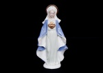 Sagrado coração de Maria - Imagem sacra em porcelana vitrificada e policromada com realces à folha de ouro med. 30x16x9 cm.