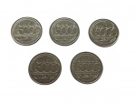 Lote com 5 (cinco) moedas de 5000 cruzeiros em estado SOBERBA.