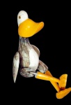 Gracioso pato articulado em madeira, Medidas 26 cm.