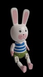 Lindo coelho articulado confeccionado em madeira ricamente policromada. Medida 27 cm de altura.