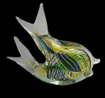 Grande peixe em vidro de Murano com rico colorido. Medida 22x19cm.