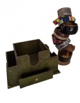 Lote contendo um porta objetos e porta braceletes com 9 braceletes. Medidas do porta objetos: 25x16x13cm.