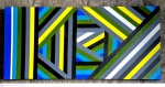 Pintura acrilica sobre tela geométrica medindo 60 cm por 130 cm não pode ser enviado pelos correios, retirada em local térreo em condominio na Av das Américas altura do Riviera del Fiori.