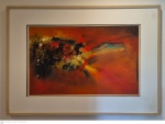 Miranda pintura acrilica sobre tela medida interna 60  cm por 90 cm e total emoldurada 93 cm por 123 cm, não pode ser enviado pelos correios, retirada em local térreo em condominio na Av das Américas altura do Riviera del Fiori.
