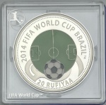 Moeda de Maldivas - 20 Rufyaa 2012 - Prata 0.925 - 20.0g - 38.6mm - Proof - Colorida - Coleção Copa do Mundo FIFA Brasil 2014 - Na capsula Original de Acrilico - Rara - Emissão 10.000 unidades