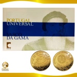 Moeda de Portugal - 1/4 de EURO 2007 - Ouro 0.999 - 1.56g / 14.0mm - Proof - Vasco da Gama - Série Portugal Universal - Cartela original da Casa da Moeda de Portugal