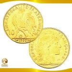 Moeda da França - 10 Francos 1906 - Ouro 0.900 - 3.23g - 19.0mm - Terceira República (1870 - 1941) - Excelente Estado de Conservação