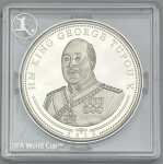 Moeda de Tonga - 5 Paanga 2013 - Prata 0.925 - 20.0g - 38.6mm - Proof - Coleção Copa do Mundo FIFA Brasil 2014 - Na capsula Original de Acrilico - Rara - Emissão 10.000 unidades
