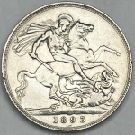 Rarissima Moeda do Reino Unido - 1 Libra 1893 - Prata 0.925 - 28.3g - 38.6mm - Rainha Victória - Inscrição na Borda - LVI - Na Cásula