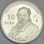 Moeda da Espanha - 10 Euros 2013 - Prata 0.925 - 27.0g - 40.0mm - Proof - Tesouros dos museus espanhóis - Vicente López Portaña - Na Capsula"