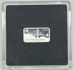 Moeda das Ilhas Salomão - Half Dollar 2014 - Prata 0.999 - 2.5g - 18.7mm x 10.5mm - Proof -  Monumentos do Mundo - São Francisco - Apenas 10.000 unidades na Capsula Original