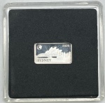 Moeda das Ilhas Salomão - Half Dollar 2014 - Prata 0.999 - 2.5g - 18.7mm x 10.5mm - Proof - Monumentos do Mundo - Sidney - Apenas 10.000 unidades na Capsula Original