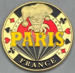 Medalha da França - Paris - Poker / Coringa - Colorida - 28.5g - 40.0mm - Na capsula