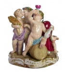 Grupo de meissen modelo 1068 criado por Johann Joachim Kaendler no ano de 1748, século XIX, 14,5 cm