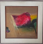 Kinya Ikoma óleo sobre tela, composição abstrata Medindo:84 71.