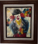 Óleo sobre tela, o palhaço. Medindo: 90  80