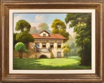 NILTON BRAVO - OST - PAISAGEM DE FAZENDA - ACIE - ME: 128 CM X 105 CM; MI: 70 CM X 100 CM. OBS: RETIRADA COM HORA MARCADA NA MANSÃO DO JARDIM BOTÂNICO.