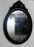 Espelho Antigo Oval Bisotado Madeira Entalhada estilo Luis XV