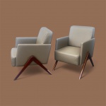 LINDO PAR DE POLTRONAS LARA PARA SALA DE ESTAR  E RECEPCÃO ,COM OS PÉS DE MADEIRA MACIÇA TAURI COM ACABAMENTOS NA COR CINZA  . NO ESTADO