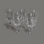 5 TACAS  DE ÁGUA  STRAUSS CRISTAL LAPIDADO COM GRAVAÇÃO medindo  15 de altura