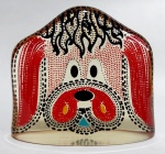 ABRAHAM PALATNIK  Escultura cinética representando cabeça de cachorro em resina de poliéster de manufatura Abraham Palatnik. Medindo 7,3 cm de altura por 8 cm de comprimento.