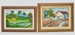 Par de quadros  - Ost, "Casinha do Lago Verde e Subida da Tranquila" .  Verso assinado Ivanise Leite 2019 e 2006.   S/m 40x26 cm C/m 53x39 cm E S/m 38x29 cm  C/m 54x43 cm.