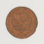 NUMISMÁTICA, Brasil Colonial, uma (1) antiga moeda em cobre de X reis 1799 (cunhada em Lisboa), reinado deD. Maria I, bastantes sinais de uso, vide foto.