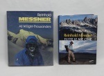 LIVRO (2) - Reinhold Messner "Tutte le Mie Cime" e "All 14 Eight-Thousanders" Casa Editrice Corbaccio, 2011, 343 págs. e Paramount Printing Group Ltd., 1988. 247 págs. Fartamente ilustrados.